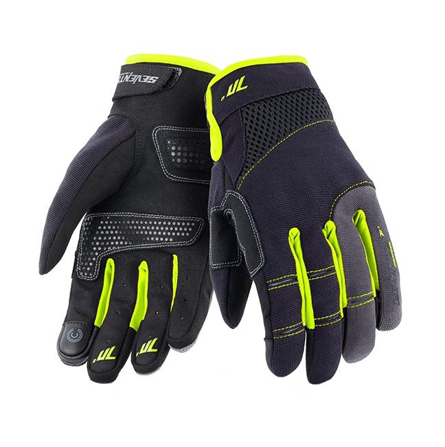 Manusi barbati Urban vara Seventy model SD-C48 negru/galben – degete tactile