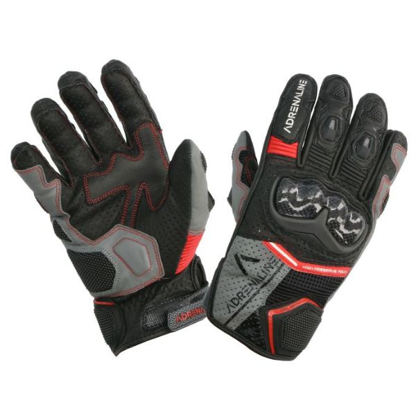 Manusi Touring Piele ADRENALINE HEXAGON PPE - Negru/Gri/Rosu