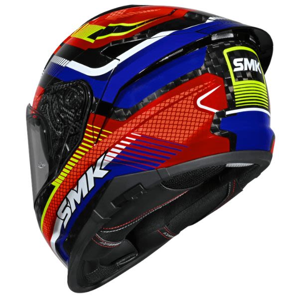 Casca integrala SMK TITAN CARBON RAZOR culoare albastru/galben/portocaliu