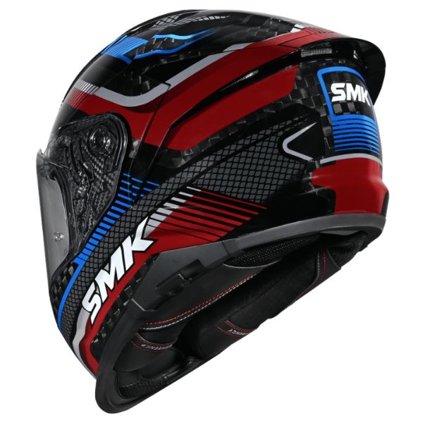 Casca integrala SMK TITAN CARBON RAZOR culoare albastru/negru/rosu