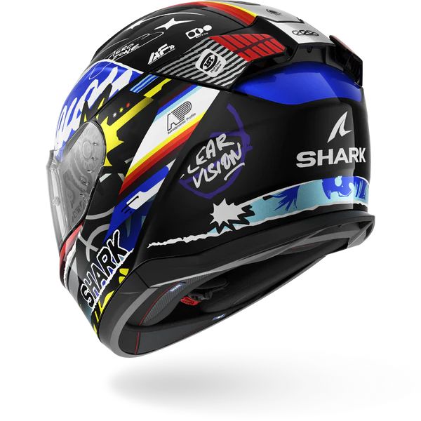 Casca integrala  SHARK D-SKWAL 3 STREETRUSH culoare alb/albastru/negru/rosu